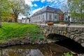 Small Raumanjoki river in Old Town in Rauma Royalty Free Stock Photo