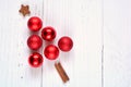 Small, red, brown, glittery christmas tree