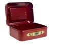 Small red cashbox.