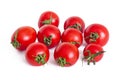 Small red cherry tomatoes with green cuttings Royalty Free Stock Photo