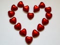 Small red chocolate hearts Royalty Free Stock Photo