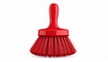Small red cleaning brush with a rounded handle on a white background bristles Royalty Free Stock Photo