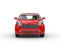 Small Red Compact Car - Front Closeup View Royalty Free Stock Photo
