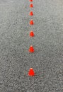 Small red cones on the ace