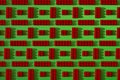 Small red details pattern from constructor on a green background