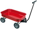 Small red four wheels handcart