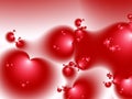 Small red hearts Valentine fractal background Royalty Free Stock Photo