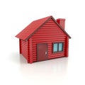 Small red house icon 3d illustration Royalty Free Stock Photo