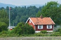 Small, red house in Norway Royalty Free Stock Photo