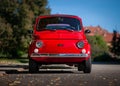 Small red Italian car Fiat 500 Royalty Free Stock Photo