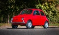 Small red Italian car Fiat 500 Royalty Free Stock Photo