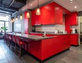 Small Red Kitchen In Moscow Restaurant Royalty Free Stock Photo