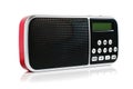 A small red metallic pocket digital radio Royalty Free Stock Photo