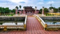 A small red moat bridge in Hoi An, Vietnam Royalty Free Stock Photo