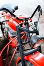 Small red motorbike retro style, for children Royalty Free Stock Photo