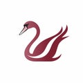 Minimalistic Maroon Swan Logo Design On White Background