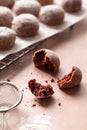 Small red velvet cookies closeup Royalty Free Stock Photo