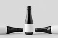 Small red wine bottle mockup. Burgundy, alsace, rhone shape Royalty Free Stock Photo