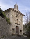 Small religious building, church or pieve, Pognana village near Verrucola in Lunigiana area of north Tuscany, Italy. Royalty Free Stock Photo