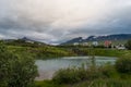 Small reservoir in Glera river in north Iceland Royalty Free Stock Photo