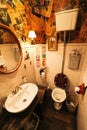 Small retro bathroom interior in Moscow.