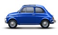 Small retro car in blue.