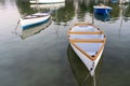 small retro fishing boats on Lake Balaton with water Royalty Free Stock Photo