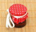 Small retro jam jar Royalty Free Stock Photo