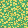 Small retro rose flower illustration motif seamless repeat pattern Royalty Free Stock Photo