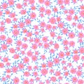 Small retro rose flower illustration motif seamless repeat pattern Royalty Free Stock Photo