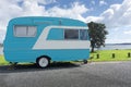 Small retro style caravan Royalty Free Stock Photo
