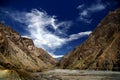 Small river across mountain valley with amazing cloud Royalty Free Stock Photo