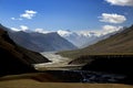 Small river across mountain valley at Northern India Royalty Free Stock Photo