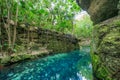 Blue river in Xcaret, Mexico