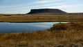 A small river on the background of the volcano Royalty Free Stock Photo