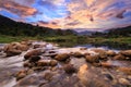 Small river and beautiful sunset in Kiriwong village. The best O Royalty Free Stock Photo
