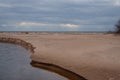 Small river delta among sandy dunes by Baltic sea Royalty Free Stock Photo