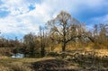 A small river in early spring.picturesque landscape near Moscow Royalty Free Stock Photo