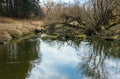 A small river in early spring.picturesque landscape near Moscow Royalty Free Stock Photo