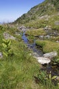 A small river goes through the pass