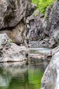 Small river gorge, mountain canyon, Bulgaria Royalty Free Stock Photo