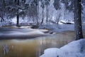 A small river in January Royalty Free Stock Photo