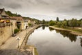 View of the town Le Bugue and river La Vezere France