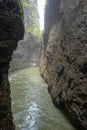 Small river with rock cliff in Aare gorge Aareschlucht for background