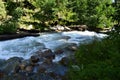 Small river in summer season in a morning, Caucasus mountain range