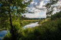 Small river Sunzha on a summer sunny day, Ivanovo region, Russia