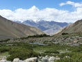 Small river in the valley of Sahra in Ladakh, India. Royalty Free Stock Photo