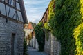 Small road along the city wall in Berching, Bavaria Royalty Free Stock Photo