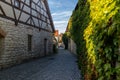 Small road along the city wall in Berching, Bavaria Royalty Free Stock Photo