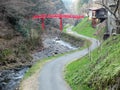 Small Road by the Canal in Countryside of Japan